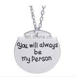 Jewelry 2pcs/set YOU ARE MY PERSON Anchor Pendant Tag Necklace You Will Always be my Person Jewelry Couple for Valentine's Gifts