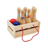 2019 Hot sale sports items wooden toy bowling set for kids W01D022