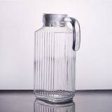1.6L CLEAR GLASS WATER JUG GLASS PITCHER WITH HANDLE AND PLASTIC COVER LID thumbnail-3