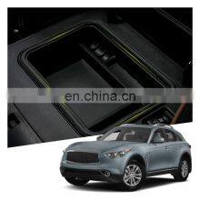 Interior Accessories Parts Silicone Armrest Rest Storage Box Center Control Console Organizer Tray For Infiniti Qx70 2013-2017