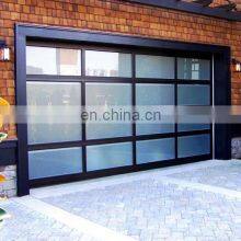 Transparent Sectional Single Sliding Frosted Glass Garage Door