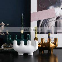 Wholesale Nordic Photo Props Wedding Decoration Candlestick Mumluk Plain Ceramic Candle Holder For Home Decor thumbnail-2