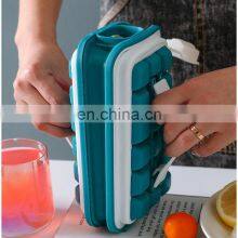 Latest Best Logo Portable 2022 Eco Friendly New 2 in 1 Small Custom Molds Ice Cube Tray Silicone thumbnail-4