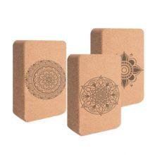 Custom Laser Engraved Logo Natural Cork Yoga Blocks and Bricks thumbnail-5