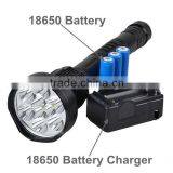 Rechargeable 5 Modes 9 LED XML T6 Highlight Torch Flashlight thumbnail-5