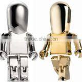 Promotion Gift Gold Man Robot Shape Metal USB Flash Drive 8GB Quality Choice