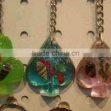 Heart and Star Amber Keyring With Sea Shell Inset,Promotional Rosin Keyring,amber Keychain Pendant thumbnail-1