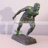 Brass Running Nude Man Statue
