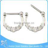 Hot Designs White Zircon Body Jewelry Nose Septum Piercing thumbnail-2