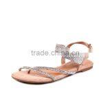 Hot Sale Ladies Diamond Peep Toe Beach Flat Sandals Wholesale Fashion Promotion Lady Sandals thumbnail-5