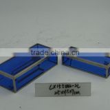 Decorative Rectangle Storage Glass Box with Blue Color