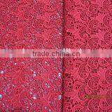 2015 Latest Red African Lace Fabric for Wedding Dress thumbnail-4
