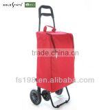 Red folding trolley bag shopping trolley bag with chair