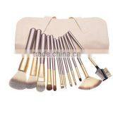 12pcs Pony Hair Makeup Brushes Set With Off-white Leather thumbnail-1