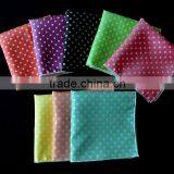 Blue & White Spot Linen Pocket Square Handkerchief Hand Rolled Edges thumbnail-1