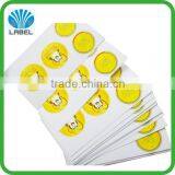 Custom glossy label sticker,glossy round sticker labels on sheet