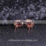 Factory Wholesale Silver Gemstone Jewellery Set 18K Gold Plating 925 Silver Natural Pink Topaz Earrings Pendant Necklace Set thumbnail-5