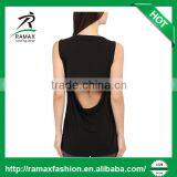 Ramax Custom Women Sleeveless Draped Back Design Workout Tank Top thumbnail-3