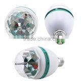 E27 3 Watt Triangle Bulbs RGB Color Changing Crystal Ball Effect DJ Disco Lamps LED Auto Rotating Stage Light thumbnail-3