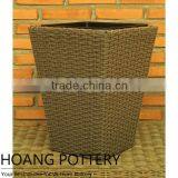 Rattan Wicker Flower Planter Wholesale thumbnail-3