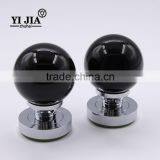 Polished Chrome Finish Black Enamel Door Set Glass Door Knobs thumbnail-5