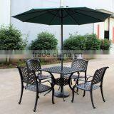 2016 Best Selling Home Decor 5-Piece Gaffey Cast Aluminum Outdoor Dining Set, Black Sand thumbnail-5