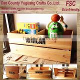FSC wooden crates,small storage toys crate,storage crate with partion