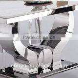 Luxury Audi Symbol Stainless Steel Frame Rectangle Luxury Dining Table and Chairs thumbnail-3