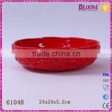 Red Glazed Ceramic Candy Dish Wedding Favors thumbnail-1