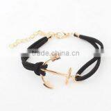 Bracelet Women 2017 Leather Bracelet Anchor Bracelet thumbnail-1