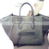 2017 New Fashion China Hotselling White Custom Logo Printable Handmade Non Woven Lady Tote Bag Handbags Sling Bags for Shopping thumbnail-2