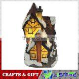 Resin Lighted Christmas Decoration House With Music thumbnail-3