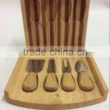Rubber Wood Cheese Box With Cheese Knives ,wooden Cheese Box,bamboo Cheese Box With Knives Set thumbnail-2