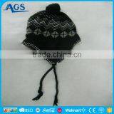 Popular Winter Crochet Hat Knitted Beanies With Strings and Ball on Top thumbnail-6