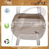 20 Oz Natural Canvas Boat Bag With Overall Print & Black Trimmed Handle & Bottom thumbnail-6