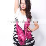 Hot Selling Casual Short Sleeve Womens Butterfly Pattern Summer Top thumbnail-3