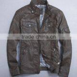 ALIKE Brown pu Jacket Man Leather Jacket Outdoor Jacket thumbnail-1