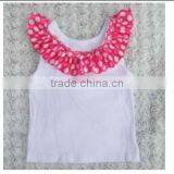 2016 China Product and Wholesale Plain no Sleeve Tank Top With Satin Ruffle for 0month to 10 Years Kids thumbnail-1
