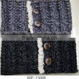 Fashion Hot Designer Knitted Lace Button Acrylic New Headband thumbnail-2