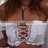 2017 Fancy Cotton Crossed Ladies Hand Knitted Bikini thumbnail-3