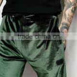 Dark Green Velour Joggers Wholesale Sweatpants Mens thumbnail-2