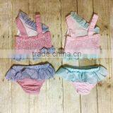 Wholesale Grils Monogrammed Seersucker Swimsuit Embroidered Baby Swimwear thumbnail-3