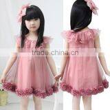 Cute Kids Chiffon Flowers Hem Lace Princess Tutu Birthday Dress for Girl of 7 Years Old SV001997 thumbnail-2
