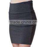New Design Stretch Fabric Simple Cotton Mini Skirt Basic Plain Skirt thumbnail-1