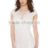 High Quality Short Sleeve Out Mini Lace Sexy Evening Dress thumbnail-2