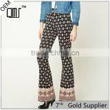 Factory Price Gypsy Print Spandex Ornate Flare Dressy Stretch Pants thumbnail-1