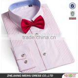 New Men's Wing Collar Black Tuxedo Dress Shirt With French Cuffs and Pleats thumbnail-1