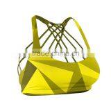 Yellow Fellow Sports Bra With Triangular Shaped Color Brackets 2017 thumbnail-1