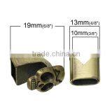 Hook Clasps Bracelet End Bar With Slider For Leather Bracelet Skull Halloween Antique Bronze 19mm X13mm 13mm X13mm thumbnail-2