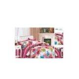 Printed Flower Full Size Family / Hotel 100% Cotton Custom Bedding Set